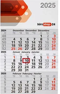 büroshop24 3-Monats-Wandkalender Basic 2025