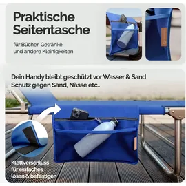 CASARIA Sonnenliege 150 x 60 x 100 cm Blau