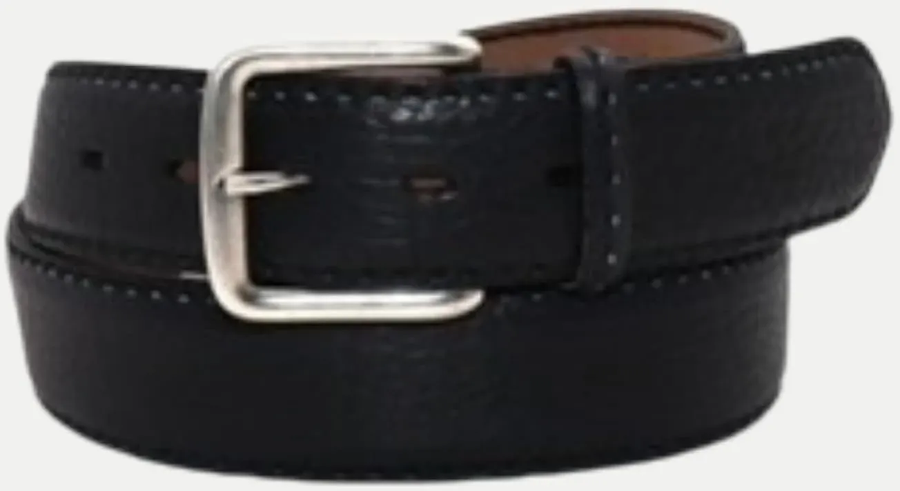 4cm breiter Gürtel aus Bisonleder Schwarz 95