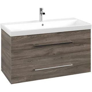 Waschtischunterschrank A89200RK 98x51,4x45,2cm, 2 Auszüge, wandhängend, Stone Oak
