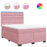 vidaXL Boxspringbett 140 x 200 cm Rosa