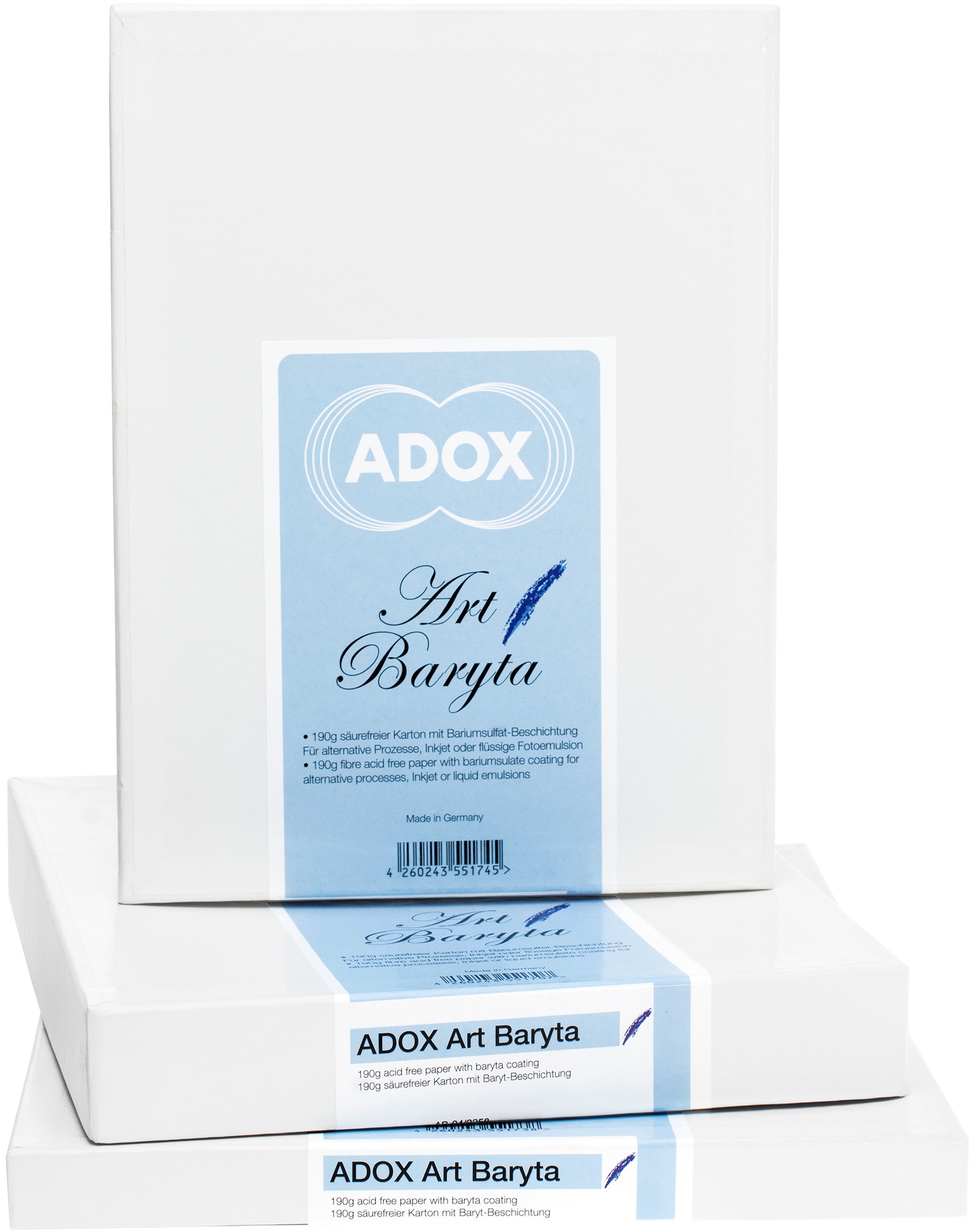 ADOX Art Baryta 20.3x25.4cm (8x10 Inch) / 100 Blatt (für fotograf. Emulsionen)