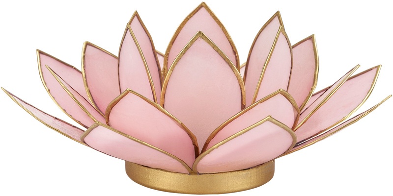 Teelichthalter "Lotus" Aus Capiz, (Farbe: Pink)