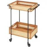[en.casa] Servierwagen Tervola 81x61x39 cm Rattanoptik