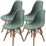 SHENGYIJING Esszimmerstühle Abdeckungen 2/4/6 Stück,Stil Shell Esszimmerstuhl Mid Century Modern Stuhl Sipcover,Gepolsterte Dining Accent Side Stuhlhussen (Matcha Green,4 Pieces)