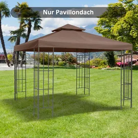 Outsunny Ersatzdach 3x3 m Pavillon 300 x 3 m Braun