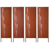 Vevor Paravent 50x160 cm 4er-Pack, Raumteiler, Trennwand mit Erdspießen & Kohlenstoffstahlplatte, Sichtschutz, Raumtrenner, Dekorative Sichtschutzwand für Garten, Terrasse, Hof, Balkon