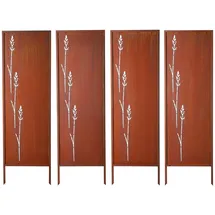 Vevor Paravent 50x160 cm 4er-Pack, Raumteiler, Trennwand mit Erdspießen & Kohlenstoffstahlplatte, Sichtschutz, Raumtrenner, Dekorative Sichtschutzwand für Garten, Terrasse, Hof, Balkon