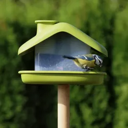 Vogelfutterhaus "Domek" grünMaße: 21x16x15 cm, Kunststoff