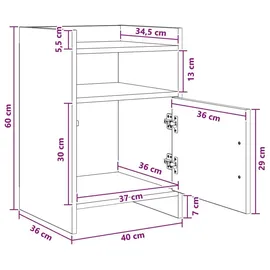 vidaXL Nachtschrank 40 x 36 x 60 cm Braun