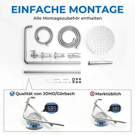Görbach Regendusche Duschsystem Edelstahl Duschset ohne Armatur Chrom D20cm