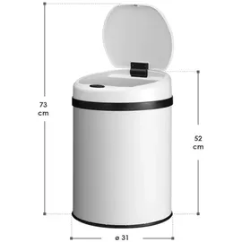 Juskys Sensor-Mülleimer 30 l Weiß