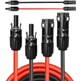 Solarkabel Verlängerung 5m 6mm2,1500V Solarkabel Verlängerungskabel,Photovoltaik Solarkabel Solarstecker,IP68 Wasserdichter Stecker (5M 10AWG)