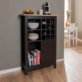 Interlink Buffetschrank Helina für 12 Flaschen Eiche Schwarz