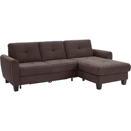 sit&more Ecksofa SIT & MORE "Varese L-Form", braun (dunkelbraun), B:253cm H:91cm T:167cm, Bedruckte Microfaser (100% Polyester);Luxus-Microfaser ALTARA NUBUCK (100% Polyester);Struktur (100% Polypropylen), Sofas, Ecksofa, mit Federkern, wahlweise mit Bettfunktion