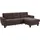 sit&more Ecksofa SIT & MORE "Varese L-Form", braun (dunkelbraun), B:253cm H:91cm T:167cm, Bedruckte Microfaser (100% Polyester);Luxus-Microfaser ALTARA NUBUCK (100% Polyester);Struktur (100% Polypropylen), Sofas, Ecksofa, mit Federkern, wahlweise mit Bettfunktion