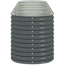 vidaXL Garten-Hochbeet verzinkter Stahl 320 x 80 x 81 cm Grau