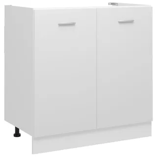 vidaXL Spülenunterschrank Küchenschrank Küchenzeile Küchenmöbel Unterschrank Küchenunterschrank Schrank Weiß 80x46x81,5cm Holzwerkstoff