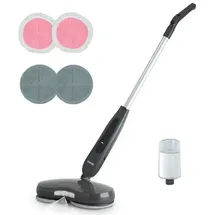 h.koenig Akku-Mopp LST70, Wischmopp, 270ml Fassungsvermögen, LED-Licht, Geräuscharm, Besen für Hartholz und Fliesen, 4 Pads,