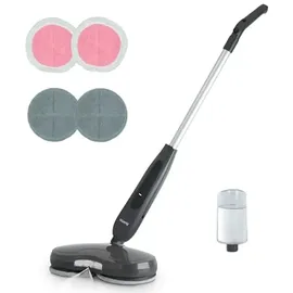 h.koenig Akku-Mopp LST70, Wischmopp, 270ml Fassungsvermögen, LED-Licht, Geräuscharm, Besen für Hartholz und Fliesen, 4 Pads,