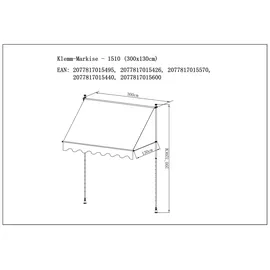 Trendline Balkon-Markise TrendLine 300 x 130 cm rot-weiß gestreift