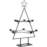 vidaXL Metall-Weihnachtsbaum zum Dekorieren Schwarz 75 cm