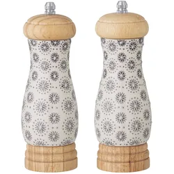 Bloomingville Salz- und Pfeffermühle Elsa aus Steingut, Ø6xH11 cm, grau