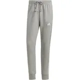 Adidas Essentials French Terry Tapered Cuff 3-Streifen Hose Medium Grey Heather / White S