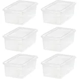 IRIS USA Aufbewahrungsbehälter mit Deckel, 6 Viertel, Schuhboxen, transparent, stapelbar, organisieren Schuhe, Schrankregale, Klassenzimmer-Organisation, Lehrer-Werkzeuge, Spielaufbewahrung