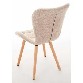 CLP Esszimmerstuhl Elda Stoff creme 4er Set