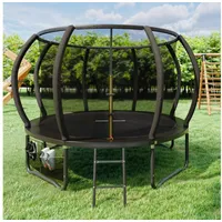 GUNJI Gartentrampolin trampolin 305/366cm, Kindertrampolin mit Sicherheitsnetz und Geländer, Ø 305 cm, (150 kg Tragfähigkeit, in den Farben schwarz und blau erhältlich, 360°-Geländer) 305 cm