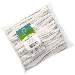 1000 Messer (Mehrweg), Bio-PP, 18,5 cm, weiss, extra stabil