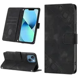 Handyhülle für iPhone 16 Pro Max Hülle Leder [Premium Leder] für iPhone 16 Pro Max Hülle Klappbar Flip Case Cover 360 Stoßfeste Schutzhülle Handytasche für iPhone 16 Pro Max, schwarz