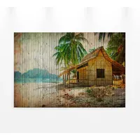 A.S. Création A.S. Leinwandbild »tahiti«, Strand-Meer, (1 St.), Keilrahmen Bild Insel, 62531500-0 braun, beige, grün B/H: 90 cm x 60 cm