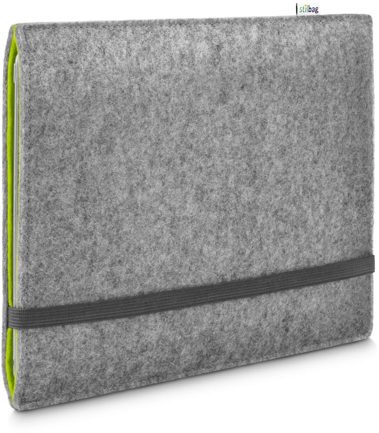 Stilbag Filzhülle für Apple iPad Mini (2021) (6th Generation) | Etui Tasche aus Merino Wollfilz | Kollekion Finn - Farbe: hellgrau/apfelgrün | Tablet Schutzhülle Made in Germany
