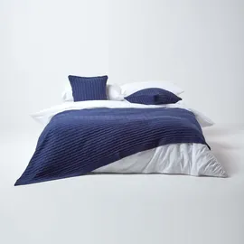 Homescapes Strickdecke 150 x 200 cm Marineblau