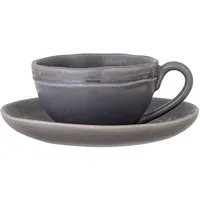Bloomingville Cappuccinotasse mit Untertasse Raben, 10xH6/S: Ø 15 cm