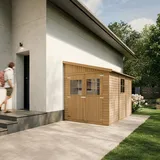 TIMBELA Anbau-Gartenhaus 2,97 x 2,00 m Beige