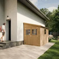 TIMBELA Anbau-Gartenhaus 2,97 x 2,00 m Beige