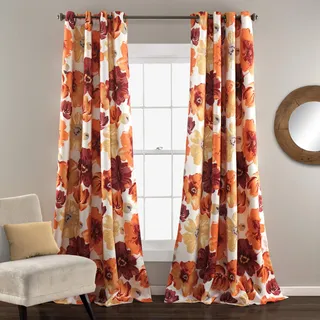Lush Decor Leah Raumverdunkelnder Fenstervorhang, 213,4 x 132,1 cm, Rot/Orange, 2 Stück