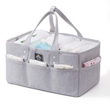 Sunveno Baby Nappy Caddy Organiser,Foldable Hand Hold Bag for Diapers and Newborn Essentials,Suitable for Changing Table - Baby Registry Gift