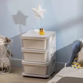 Homcom Schubladenschrank für Kinder 37 x 37 x 56,5 cm Kunststoff weiß