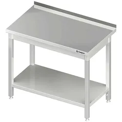 Stalgast Edelstahl Arbeitstisch mit Grundboden, 500x700x850 mm, mit Aufkantung, verschweißt