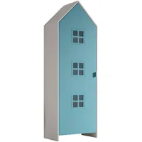Vipack Mid.you Kinderkleiderschrank, Blau, Weiß, Metall, 3 Fächer, 57.6x171.3x37 cm Babymöbel, Babykleiderschrank