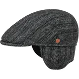 Mayser Sidney Schirmmütze Fischgrat Mit Ohrenklappen Made in EU Herren Herbst Winter grau 59 cm - 59