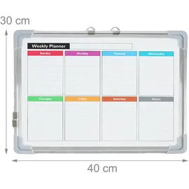 Relaxdays Whiteboard 30 x 33 cm Grau/Weiß