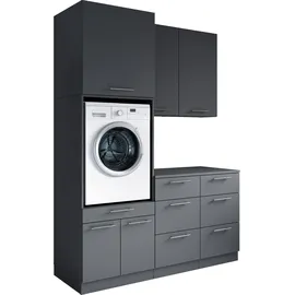 laundreezy Mehrzweckschrank-Set 168 x 238 x 68 cm Grau