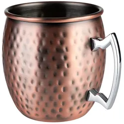 Becher APS "Moscow Mule", braun (kupferfarben), B:12cm H:9,5cm Ø:9cm, Edelstahl, Trinkgefäße, Deko-Becher, 500 ml, 2-teilig