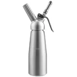 Clanmacy Sahnesyphon Sahnespender Sahnesyphon Schlagsahnebereiter 500ML, (Aluminium, 3 Edelstahl Tüllen und 1 Reinigungbürste, 1-tlg) für die Zubereitung von Schlagsahne Mousse