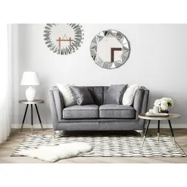 Beliani Sofa Samtstoff Grau 2-Sitzer